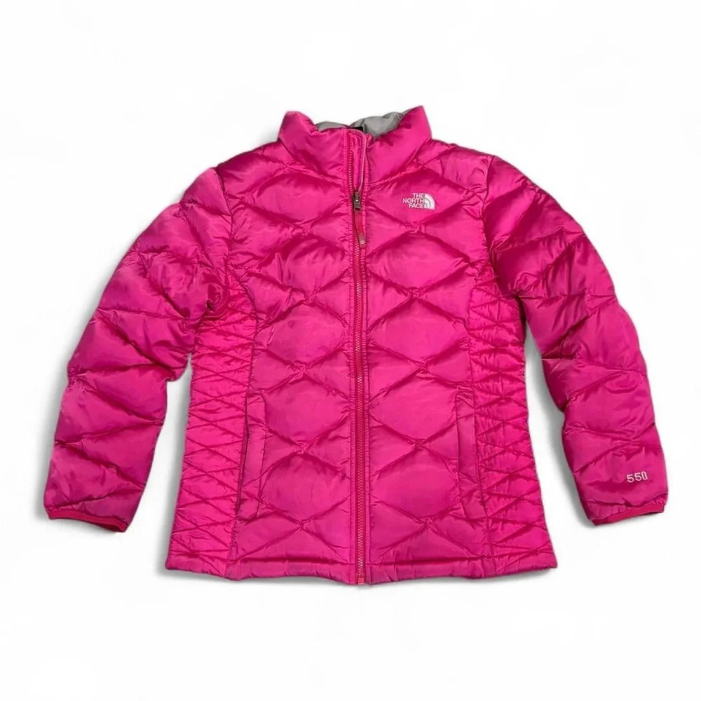 Y2K Kids The North Face 550 Diamond Quilted Satin Finish Puffer Jacket in Pink